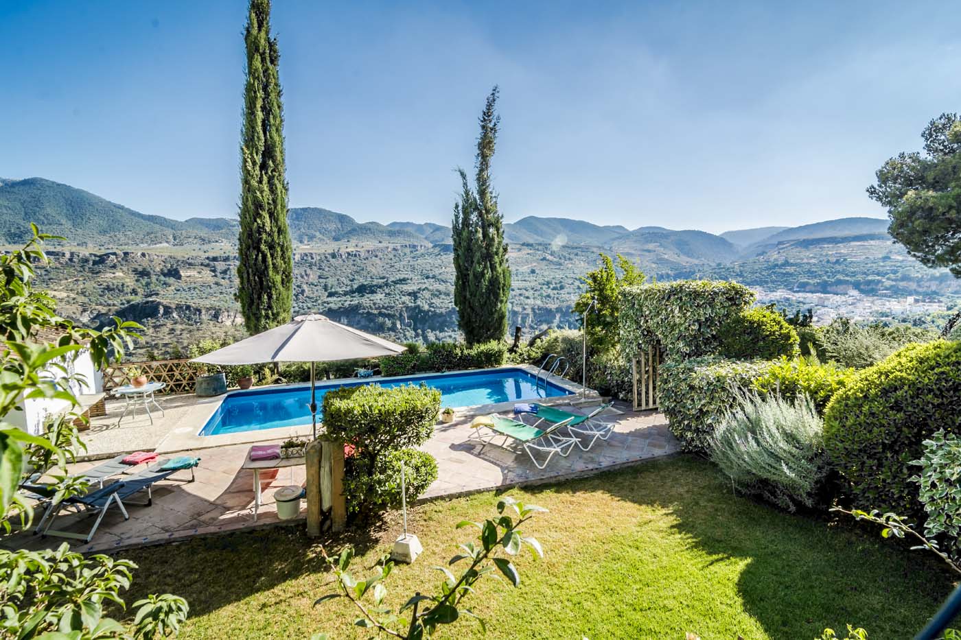 Pool garden with views